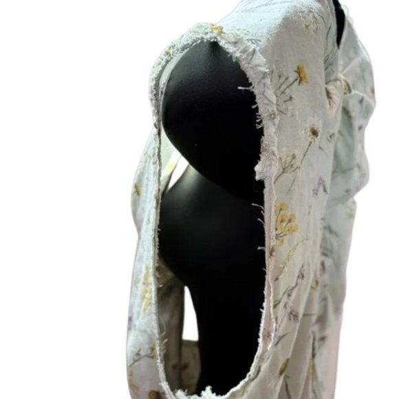 H&M brown floral knot and cutout mini dress size US M - Picture 8 of 11